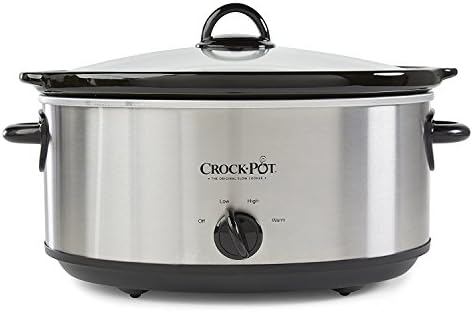 Crock-Pot 7 Quart Oval Manual Slow Cooker – Stainless Steel el 1t w8 p1 z9 kc