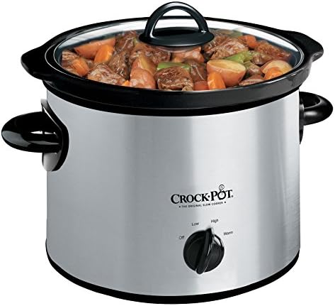 Crock-Pot 3 Quart Manual Slow Cooker – Silver 4y y9 ua 5h 7s 1v