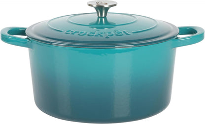 Crock-Pot 3 Quart Enameled Cast Iron Dutch Oven – Aqua 4m hv rh zm 8o 6i