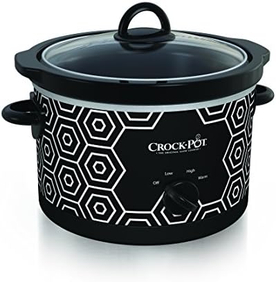 Crock-Pot 4.5 Quart Portable Slow Cooker – Black & White it px cr lb vb e4