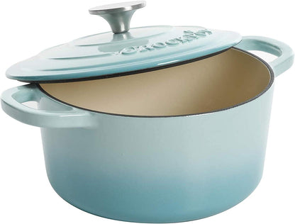 Crock-Pot 3 Quart Enameled Cast Iron Dutch Oven – Aqua 4m hv rh zm 8o 6i