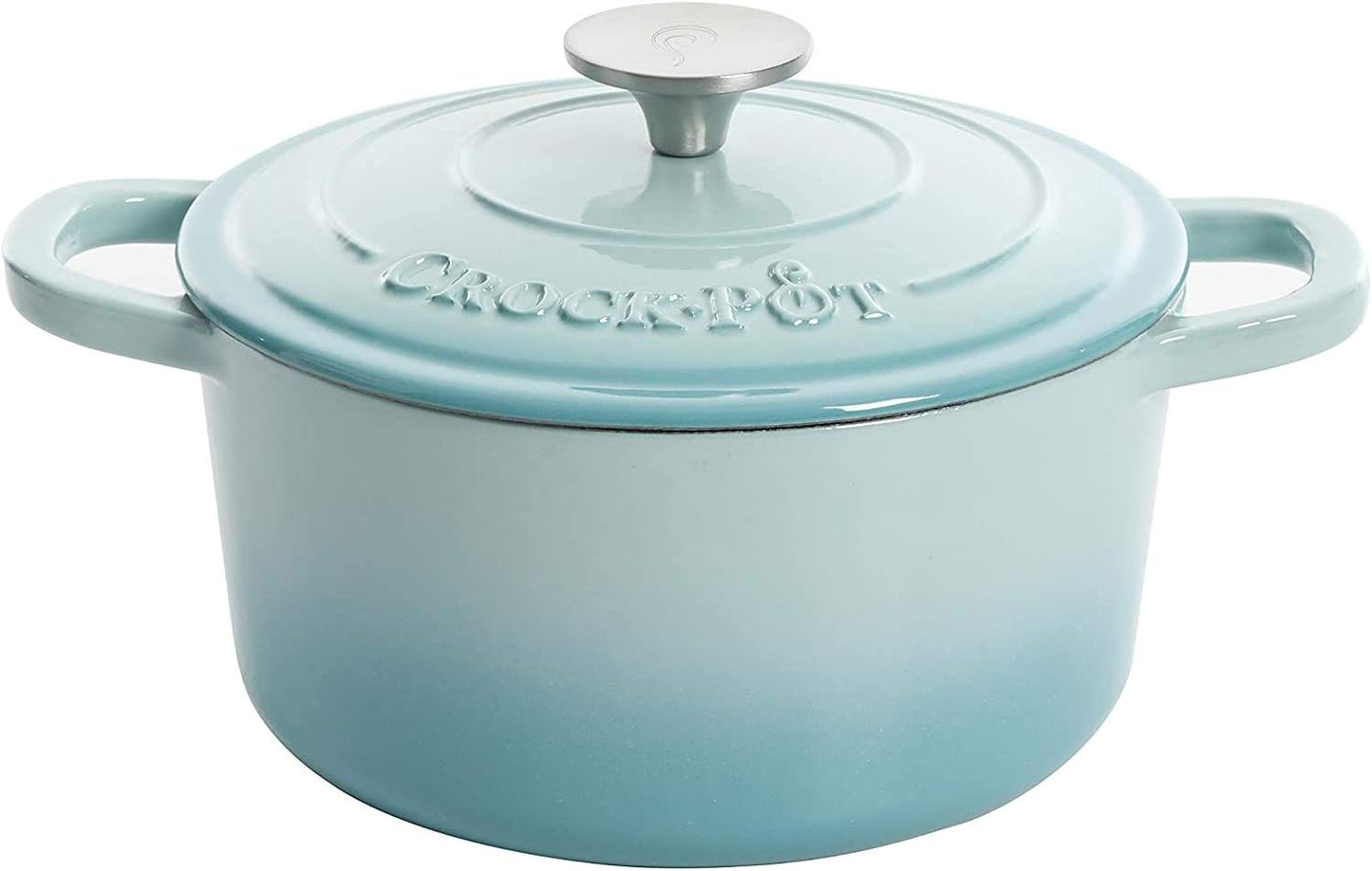 Crock-Pot 3 Quart Enameled Cast Iron Dutch Oven – Aqua 4m hv rh zm 8o 6i