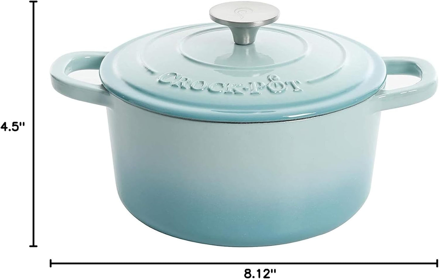 Crock-Pot 3 Quart Enameled Cast Iron Dutch Oven – Aqua 4m hv rh zm 8o 6i