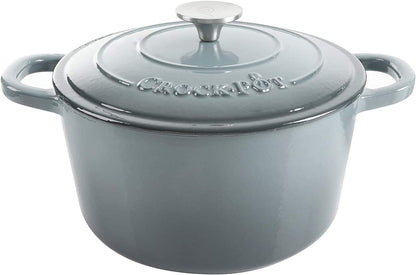 Crock-Pot 3 Quart Enameled Cast Iron Dutch Oven – Aqua 4m hv rh zm 8o 6i